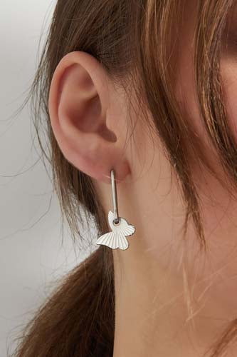 Earrings elongated with butterfly