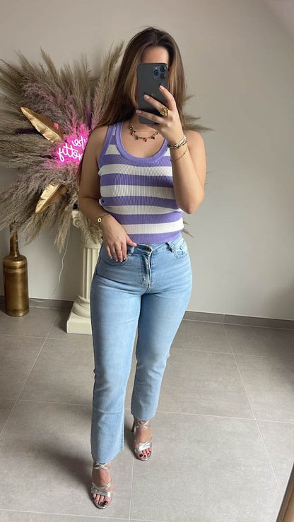 Striped top lila