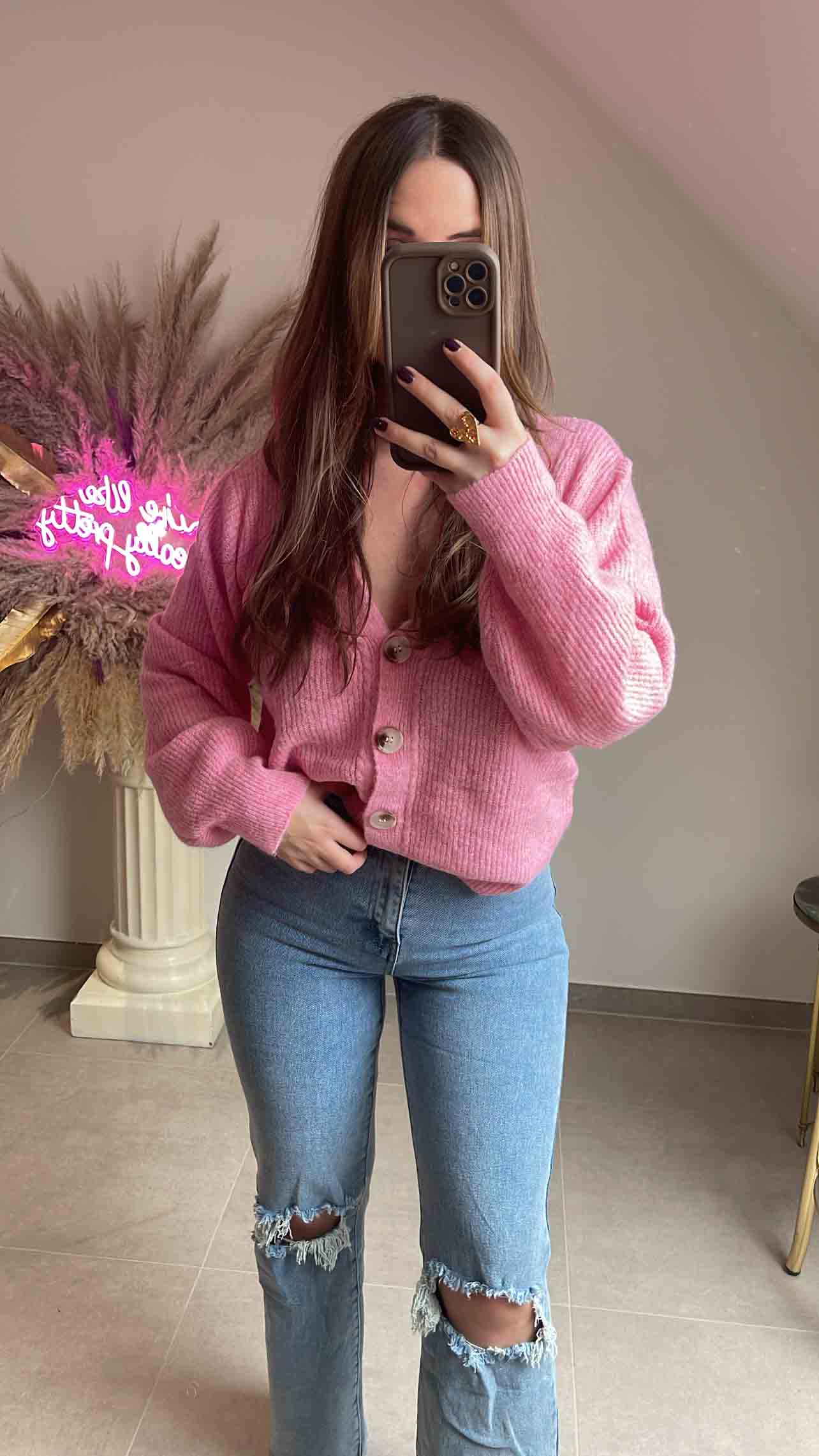 Pink cardigan Lima